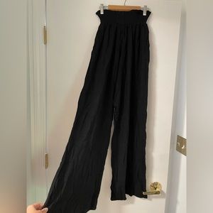Black linen beach pants